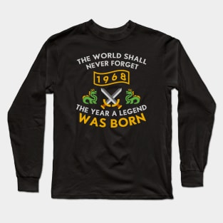 1968 The Year A Legend Was Born Dragons and Swords Design (Light) Long Sleeve T-Shirt